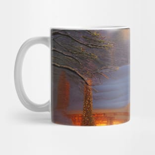 Magical Fantasy Cottage with Lights In A Snowy Scene, Scenery Nature Mug